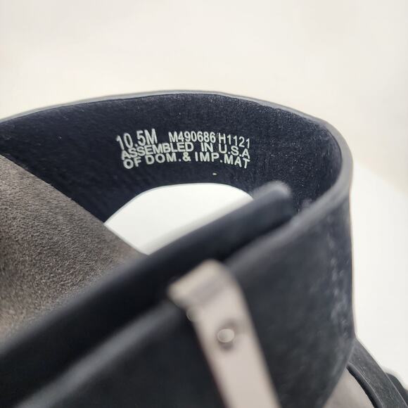 Munro Jody Slide Sandals Women 10.5M Black Nubuck Leather Silver Accent m490686 - Picture 9 of 13